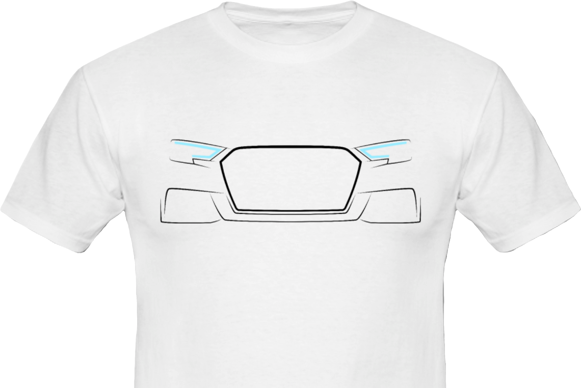 The front of an Audi A3 8V 2016 as a T-Shirt