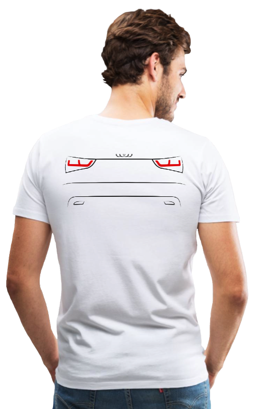 Shirt for Audi A1 8X 2010 drivers: Back in White